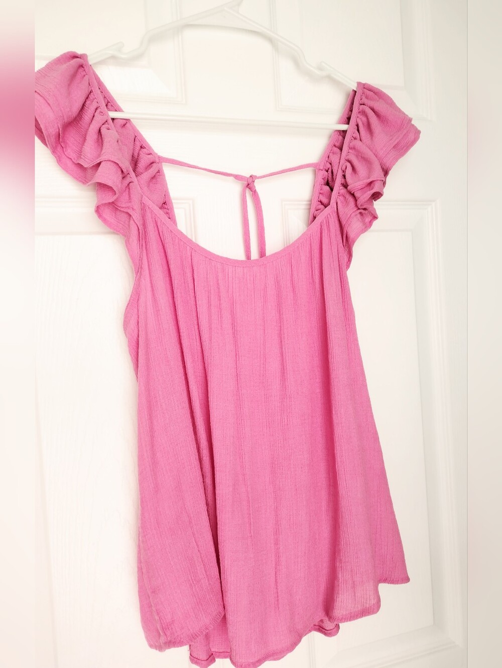 mine Light Pink Ruffle Strap Tank